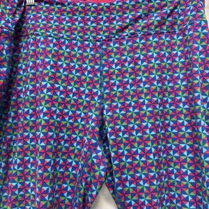 Rafaella Womens Weekend Leggings Stretch Geometric Print Large Capri